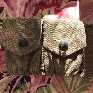 Pre WW 1 Ammo Belt 9 Pouch Lots of Markings Great Find